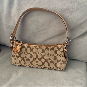 Coach Signature Demi Handbag Leather & Jacquard